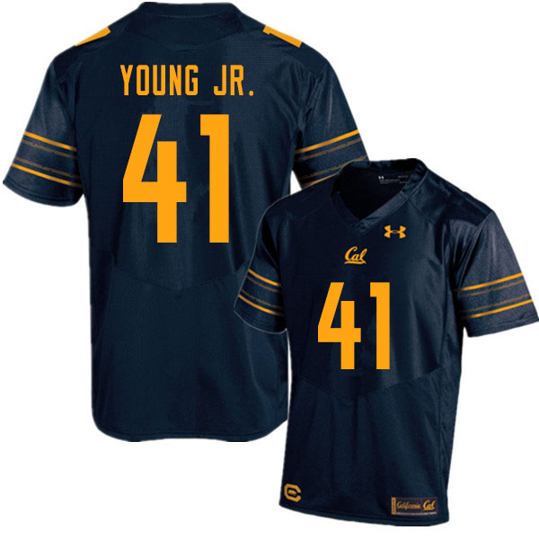 Men #41 Curley Young Jr. Cal Bears UA College Football Jerseys Sale-Navy